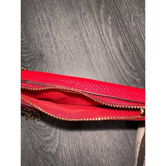 COACH Signature leather crossbody phone Red bag chain - Picture 10 of 13